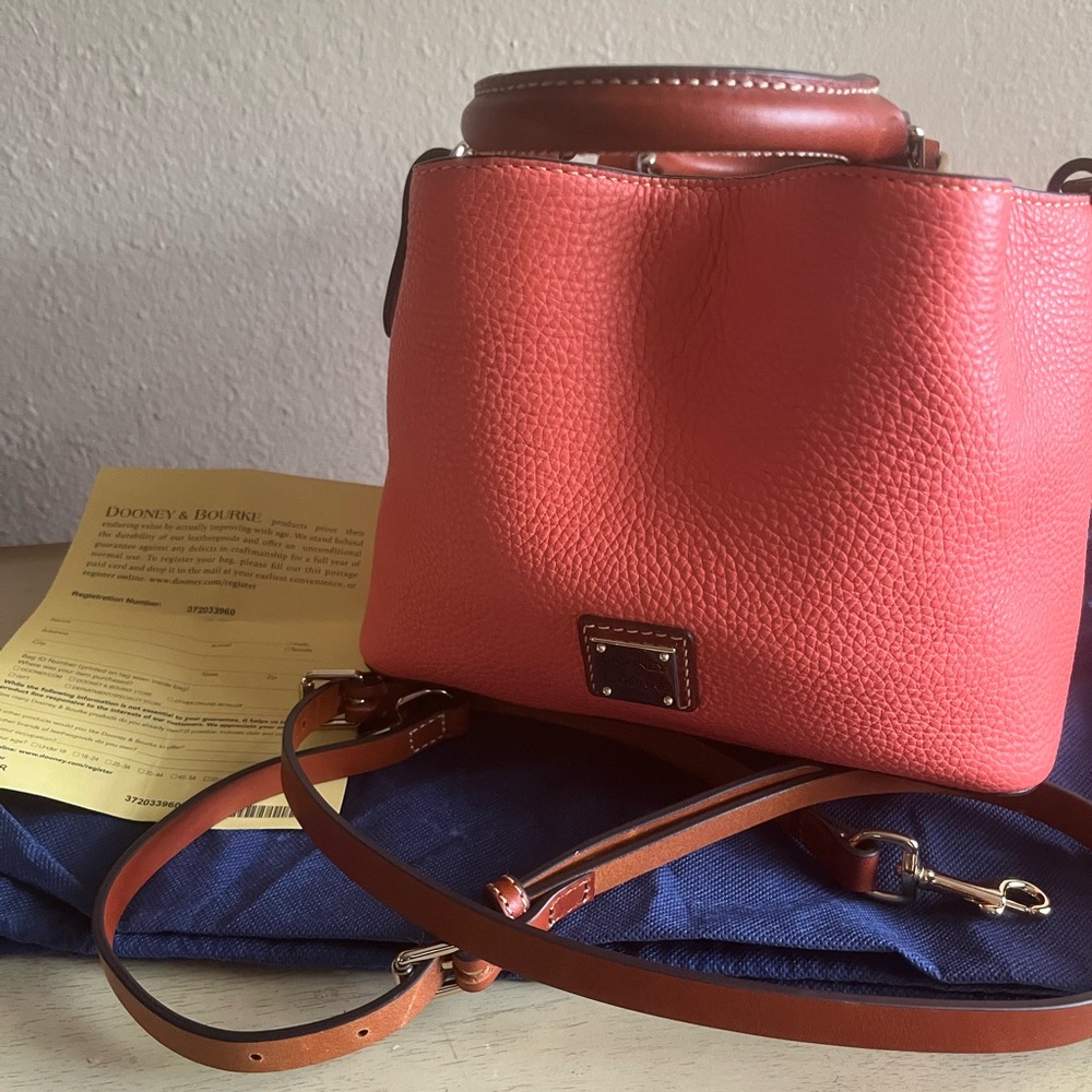 Dooney & Bourke Coral pebble grain mini Barlow (rarely used)